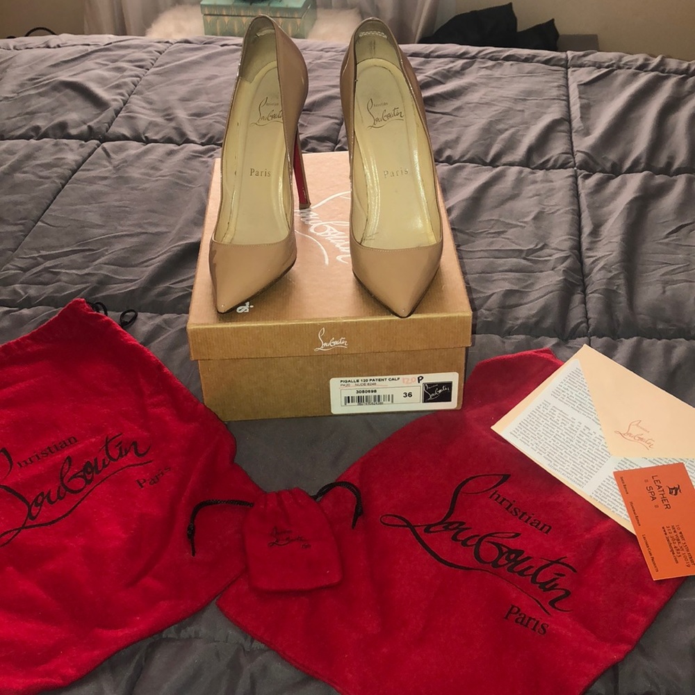 Christian louboutin pigalles 120 in nude